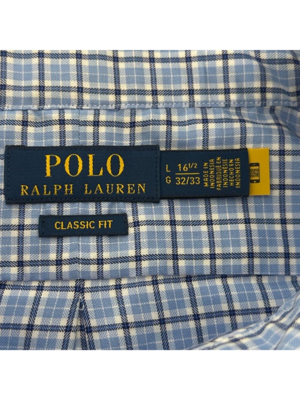 POLO Ralph Lauren Classics Long Sleeve Button Down Shirt Blue Plaid Large NWT - Picture 2 of 6